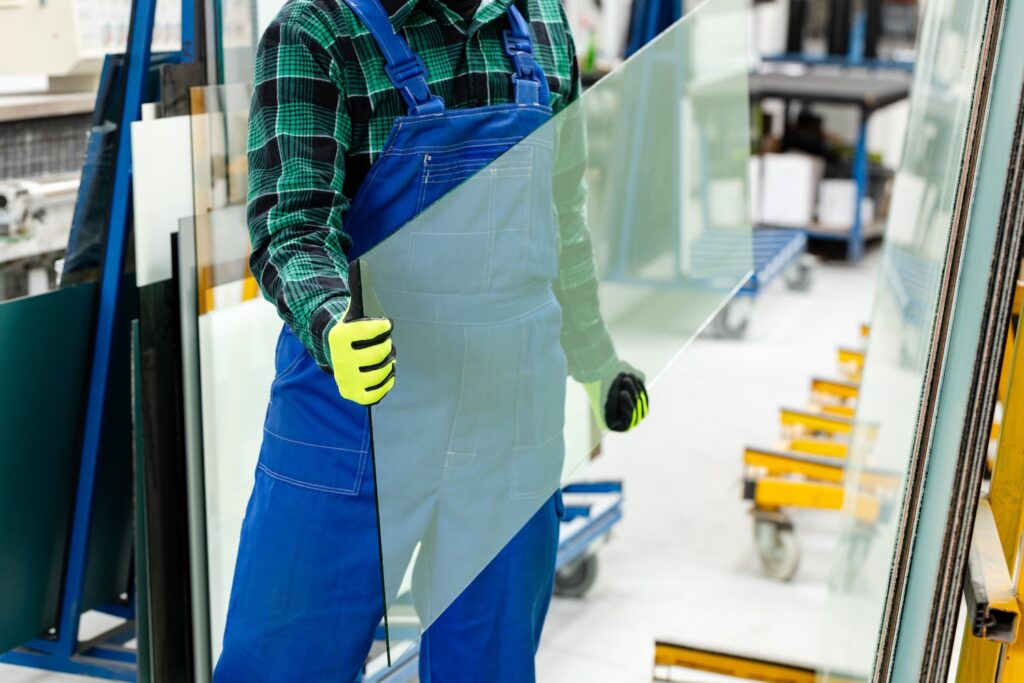 The Glazier Carries A Pane Of Glass In His Hands, The Glass Factory